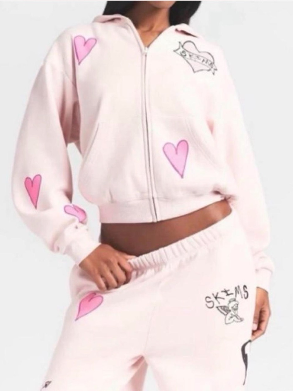 SKIMS 2026 limited edition Barely Pink heart hoodie